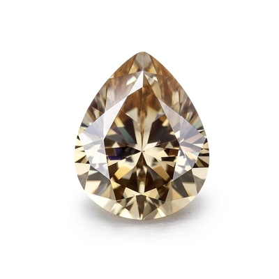 Corindo sintético Moissanite Diamante amarelo claro Champanhe Pera solta Moissanite Pedras para anel
