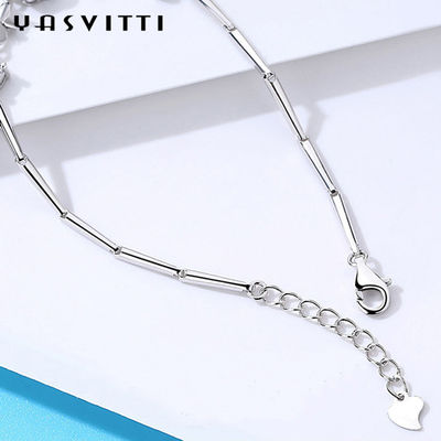 bracelete na moda do trevo de quatro folhas do GV de 7.7in 0.15oz Sterling Silver Jewelry Bracelets