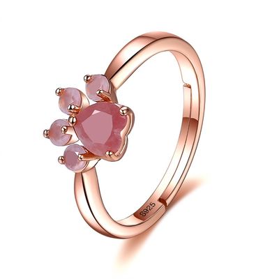 0.9cm anéis da garra do gato do ouro de Sterling Silver Jewelry Rings 10k de 2,05 gramas