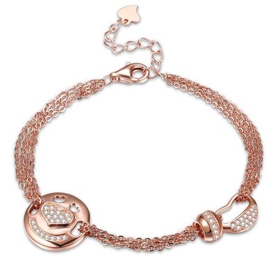 Braceletes de Rose Gold Sterling Silver Jewelry