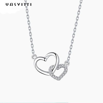 ODM Valentine Silver Heart Pendant Necklace do pendente do coração do ouro branco de 2.17g 18in