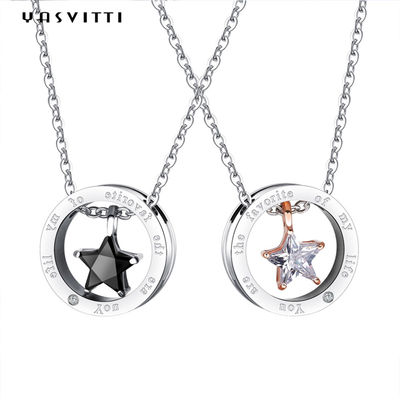 estrela Diamond Necklace de 6.3in 316L SS Sterling Silver Jewelry Necklaces 1.3g