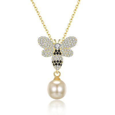 Pérola 3.93g Sterling Silver Jewelry Necklaces do cristal 0.27in da borboleta do ODM da forma