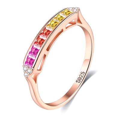 0.14cm hypoallergenic 2 gramas Sterling Silver Jewelry Rings Crystal Ring