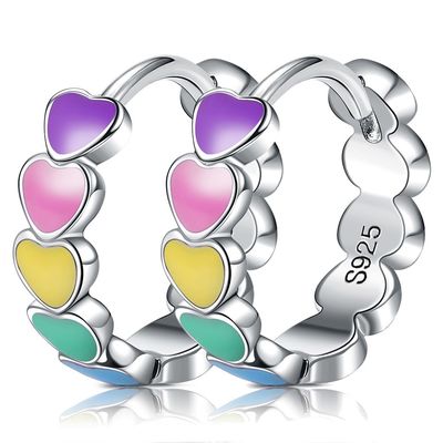 Parafusos prisioneiros rosqueados do grama 0.15mm Sterling Silver Heart Earrings Heart da CZ 0,85