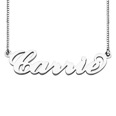 ouro feito sob encomenda Carrie Style Name Necklace das colares 18K da prata da corrente 0.07oz de 55cm