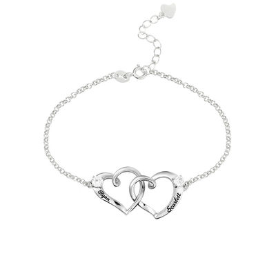 ODM gravado unisex do bracelete do nome do bracelete de tornozelo do coração do dobro 0.35oz de 1.9X1.7cm