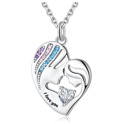 OEM Trendy 925 Sterling Silver Heart Pendant Necklace Com Hipoalergênico Cristal Austríaco
