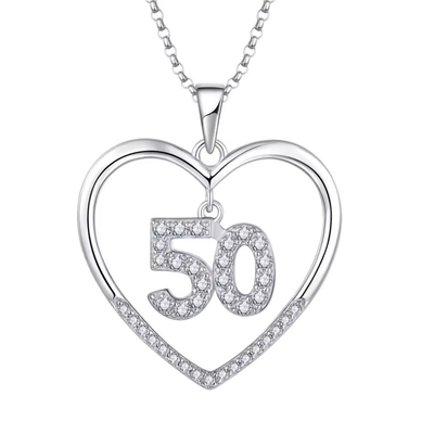 YASVITTI Custom Fashion 925 Sterling Silver Heart Necklace Número 50 e 30 Pendente Necklace Atacado