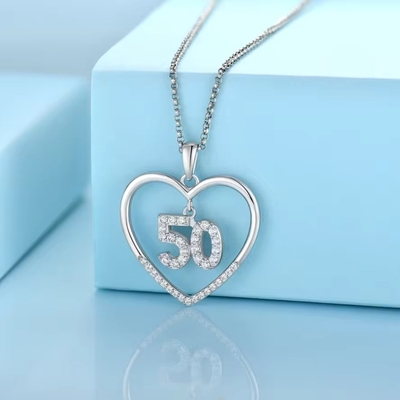 YASVITTI Custom Fashion 925 Sterling Silver Heart Necklace Número 50 e 30 Pendente Necklace Atacado
