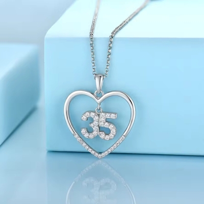 YASVITTI Custom Fashion 925 Sterling Silver Heart Necklace Número 50 e 30 Pendente Necklace Atacado