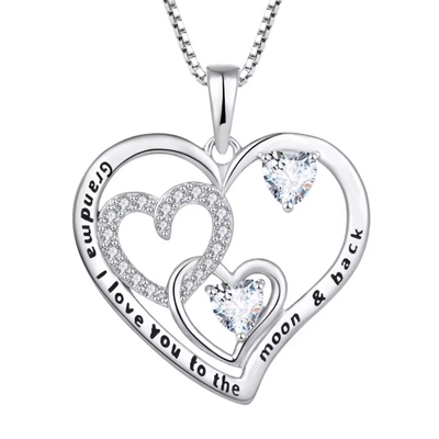 YASVITTI Classic Heart Design 925 Sterling Silver Necklace I Love You To The Moon And Back Pendente Necklace