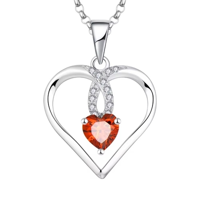 YASVITTI Sparkling Heart 5A Colar de zircônio Revestido com ródio 925 Colar de prata esterlina