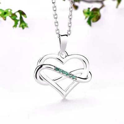 YASVITTI ODM OEM 925 Sterling Silver Luminoso Colar de Coração 5A Zirconia Rodio Revestido Colar Oculto Pendente Joias