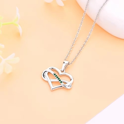 YASVITTI ODM OEM 925 Sterling Silver Luminoso Colar de Coração 5A Zirconia Rodio Revestido Colar Oculto Pendente Joias