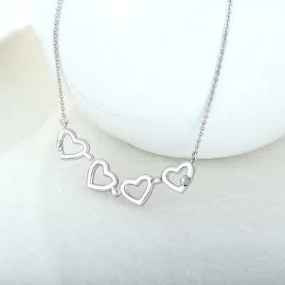 YASVITTI Custom Romantic Magnetic Clover Necklaces OEM Charm 925 Sterling Silver Dainty Heart Quatro Folhas Clover Necklace