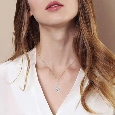 YASVITTI Pedra preciosa Infinity Pendant Necklaces Zirconia cúbica Pedra de nascimento Coração 925 Sterling Silver Necklaces