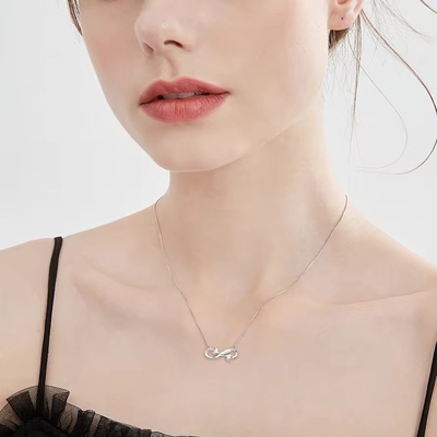YASVITTI 925 Sterling Silver Infinity Heart Necklace Heart Cubic Zircon Luxury Mulheres Necklace Joias