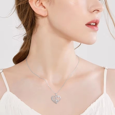 YASVITTI Jewelry I Love You To The Moon And Back Pendente Necklace 925 Sterling Silver Classic Heart Design Necklace O que é o que você quer?