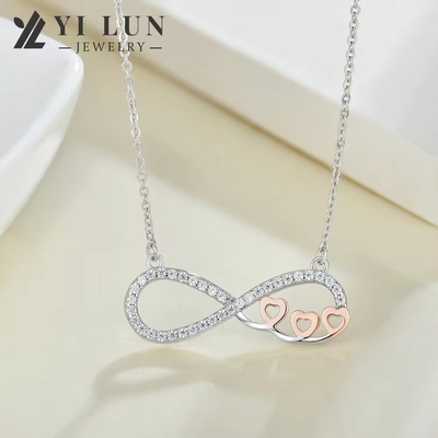 YASVITTI Wholesale Personalizado High End Colar de Prata Rosa Dourado Colar de Coração Revestido de Ouro Cadeia de Colar para jóias