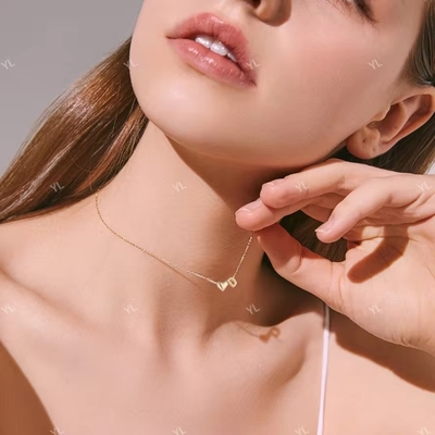 YASVITTI Personalizado 925 Sterling Prata Coração Inicial Colar 18K Placado em Ouro Luxo Carta Coração Colar Para Meninas
