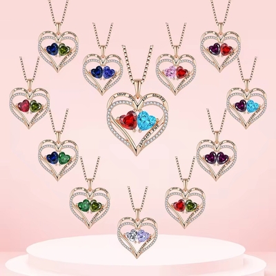YASVITTI 925 Prata Esterlina Amor Eterno Colar Coração Colar Personalizado Cristais Revestidos de Ouro Rosa Colar CZ