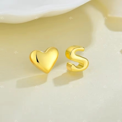 YASVITTI Jóias Iniciais Personalizadas Carta de Amor de Ouro S Pendente 925 Sterling Silver Heart Pendente Inicial Para Mulheres