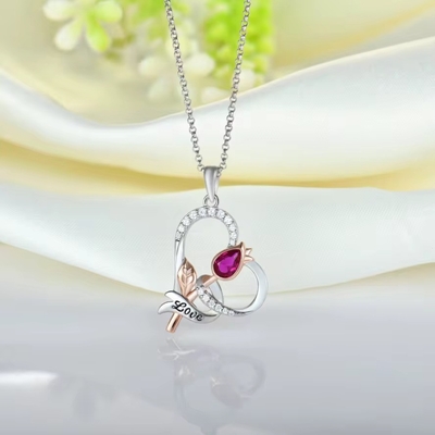 YASVITTI Custom Sterling Silver 925 Heart Rose Flower Necklace Classic Rose Gold Plated Bridesmaid Fábrica por atacado
