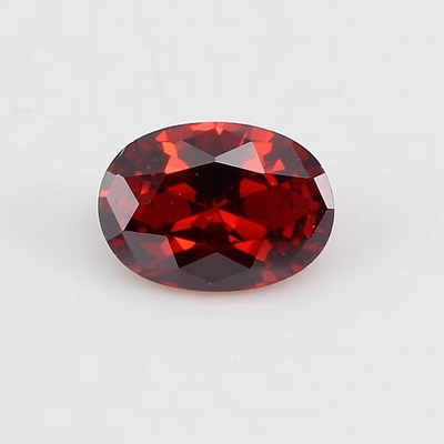 8*12mm Moissanite colorido Oval sangue vermelho cristal de vidro Moissanite para anéis de noivado