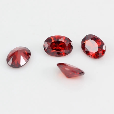 8*12mm Moissanite colorido Oval sangue vermelho cristal de vidro Moissanite para anéis de noivado