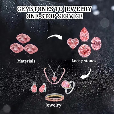 Red Radiant Cut Diamond Loose Moissanite Jewelry Vivo Pink Laboratório Crescido Diamantes Moissanite