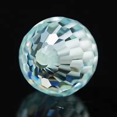 Materiais de pedra sintética laboratório criado contas de moissanite azul redondo para fabricação de jóias