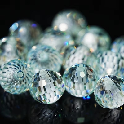 Materiais de pedra sintética laboratório criado contas de moissanite azul redondo para fabricação de jóias