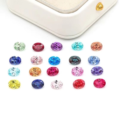 Cor 6*8mm Corte oval de laboratório Crescido Diamante 22 Multicolor 1,5ct safira Rubí Esmeralda Pedra preciosa solta