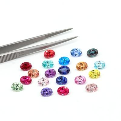 Cor 6*8mm Corte oval de laboratório Crescido Diamante 22 Multicolor 1,5ct safira Rubí Esmeralda Pedra preciosa solta