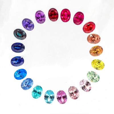 Cor 6*8mm Corte oval de laboratório Crescido Diamante 22 Multicolor 1,5ct safira Rubí Esmeralda Pedra preciosa solta