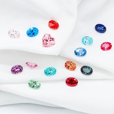 Cor 6*8mm Corte oval de laboratório Crescido Diamante 22 Multicolor 1,5ct safira Rubí Esmeralda Pedra preciosa solta