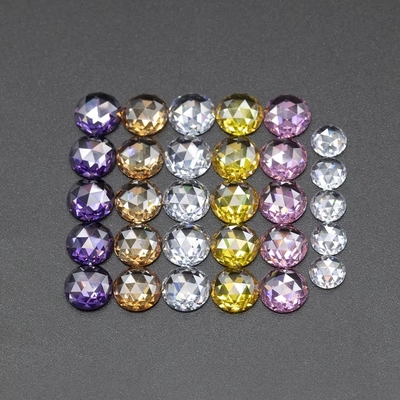 Rose Cut Cubic Zirconia moissanite Round Brilliant Cut Pedra preciosa Tratamentos térmicos aplicados
