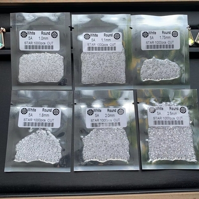 5A Qualidade 1000pcs/saco 1mm - 3,0mm Pedra Gemas Branco Circônio cúbico Para jóias