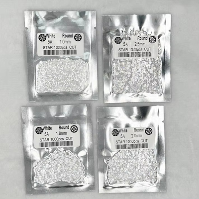 5A Qualidade 1000pcs/saco 1mm - 3,0mm Pedra Gemas Branco Circônio cúbico Para jóias