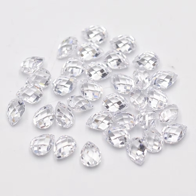 Rosa Granate Verde Branco Laranja Azul Pedras preciosas Forma de pera Tartaruga dupla Zirconia cúbica facetada
