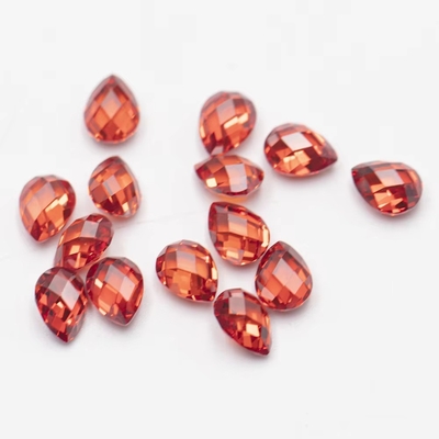 Rosa Granate Verde Branco Laranja Azul Pedras preciosas Forma de pera Tartaruga dupla Zirconia cúbica facetada