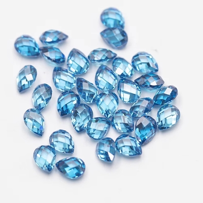Rosa Granate Verde Branco Laranja Azul Pedras preciosas Forma de pera Tartaruga dupla Zirconia cúbica facetada