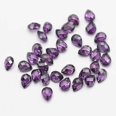 Rosa Granate Verde Branco Laranja Azul Pedras preciosas Forma de pera Tartaruga dupla Zirconia cúbica facetada