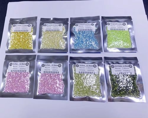 0.8mm 2mm 2.8mm Verde Rosa Azul Cor Moissanite Grau 3A 5A Pequeno Tamanho CZ Zirconia cúbica