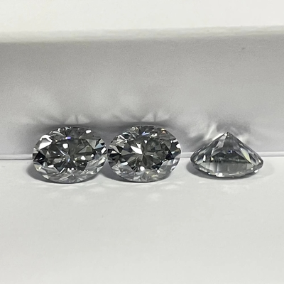 Venda a retalho 0.5ct 1ct 2ct Mossinato cinza diamante gema cinza cor oval pêra corte solto anéis de casamento de moissanite natural