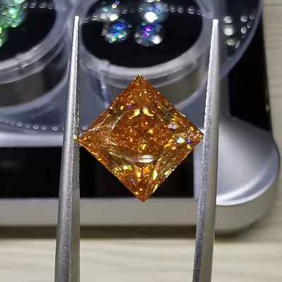 Princess Cut Vivo Amarelo Mosanita VVS Solto Esmeralda Moissanite Diamante Moissanite anéis rosa Moissanite anel de promessa