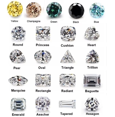 Princesa Verde Amarelo Rosa Moissanite Pedra VVS almofada solta Mosanita Diamante rosa ouro moissanite anéis de noivado