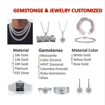 Grosso mossanite Pass Diamond Test GRA Stones D Color Round Shape Diamond Loose Moissanite Moissanite brinquedos de aro