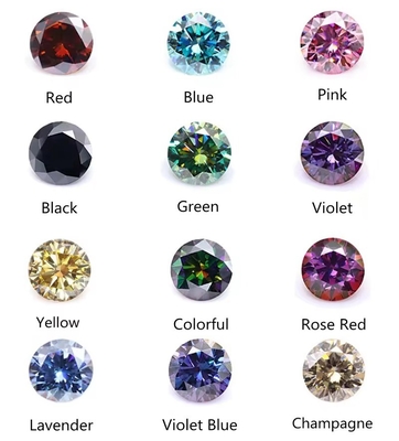 Fabricantes Pedras soltas de moissanite por atacado Teste de diamante GRA diamante redondo Pedras soltas de moissanite para fabricação de jóias